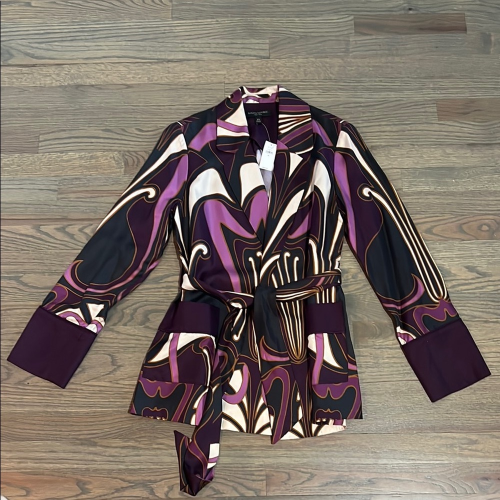 Chic Abstract Blazer - Purple and Black